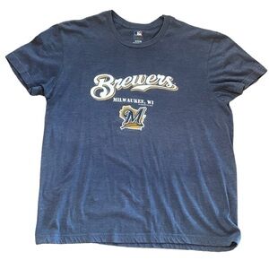 MLB Milwaukee‎ Brewers Blue Short Sleeve Tee Shirt Size XL